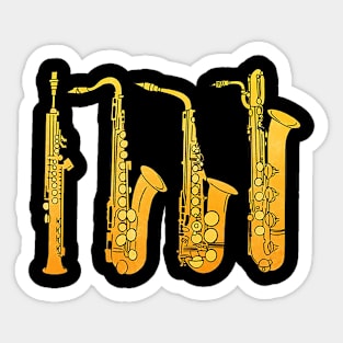 GOLD VINTAGE SAXOPHONES FAMILY Sticker